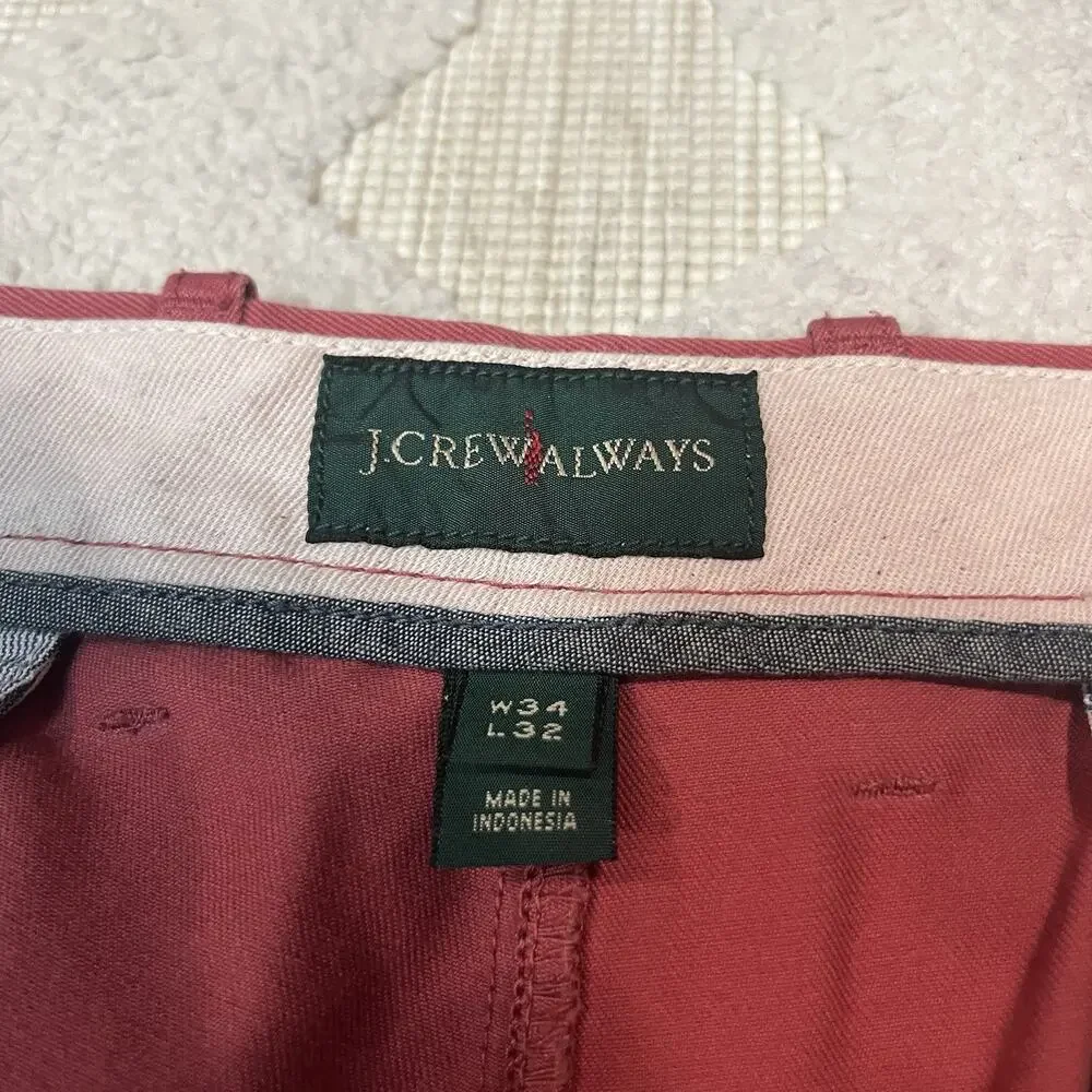 J Crew Oarsman Pants Mens Size 36x31 Salmon Red Chino Straight 1040 Athletic